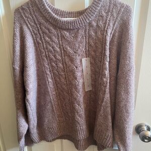 Cozy Cable Knit Sweater - Mauve